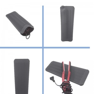 Резистентна торбичка за силиконова постелка, преносима топлинна устойчива покривка за придвижване за пътуване с коса, която неплъзне за неплъзгаща се желязо, изправяне на коса, къдричка за съхранение на пръчици